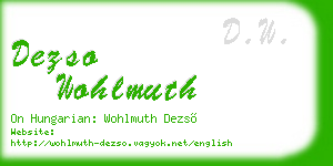 dezso wohlmuth business card