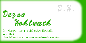 dezso wohlmuth business card